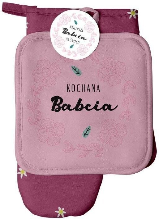 Zestaw rękawica kuchenna + łapka Kochana Babcia