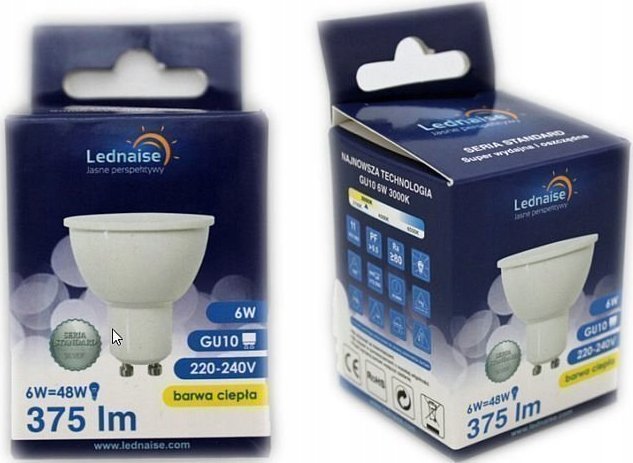 Tech-Led ŻARÓWKA DIODOWA GU10 6W 375LM CIEPŁA/ZIMNA W-WA