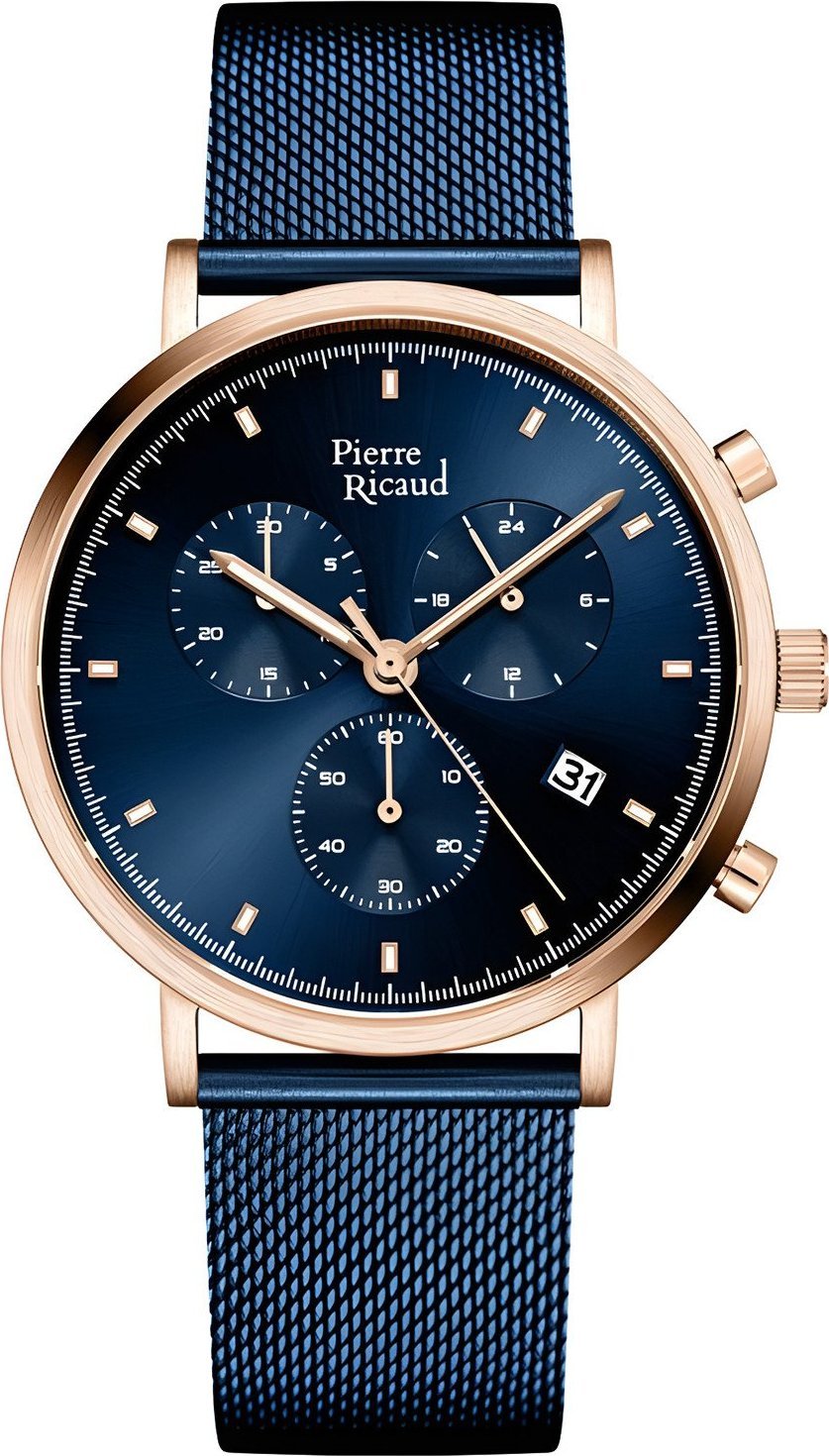 Zegarek Pierre Ricaud Zegarek męski Pierre Ricaud P60046.R115CH niebieski