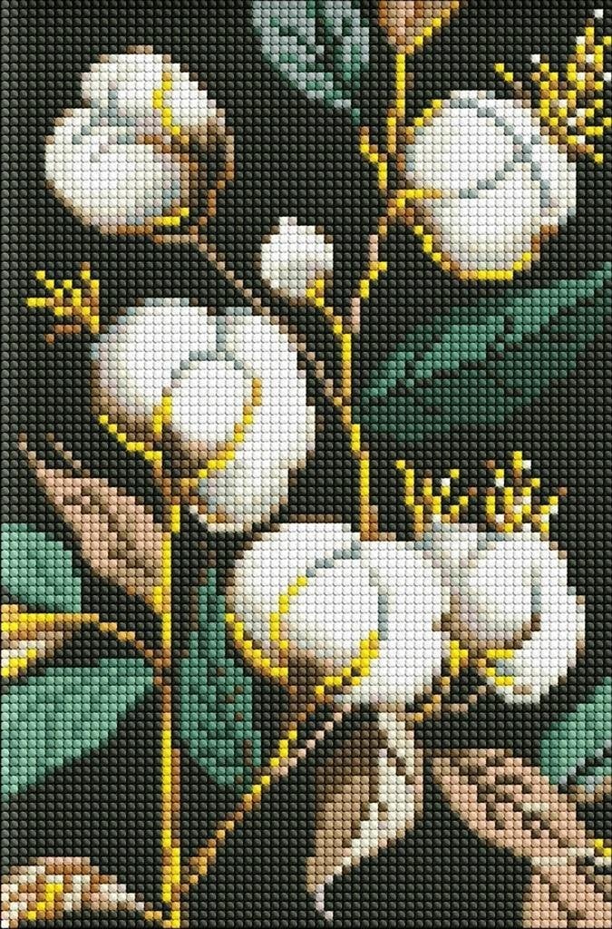 Norimpex Diamentowa mozaika - ¦nieżnobiała bawełna 20x30cm