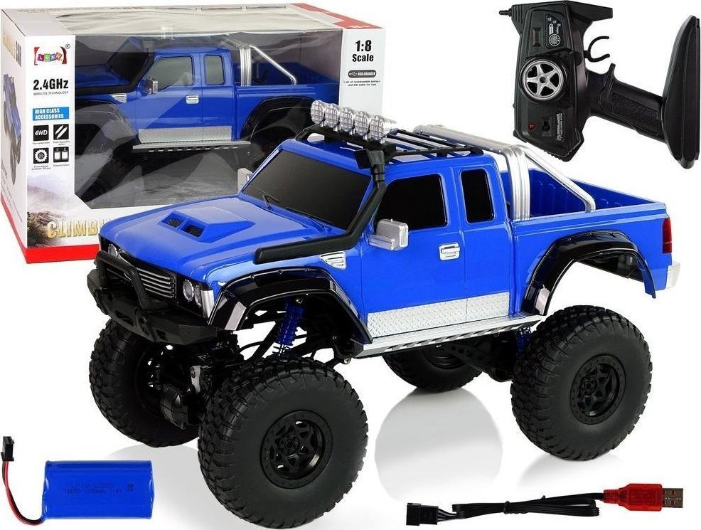 LeanToys Auto Off- Road R/C 2.4G Climbing Car 1:8 niebieski