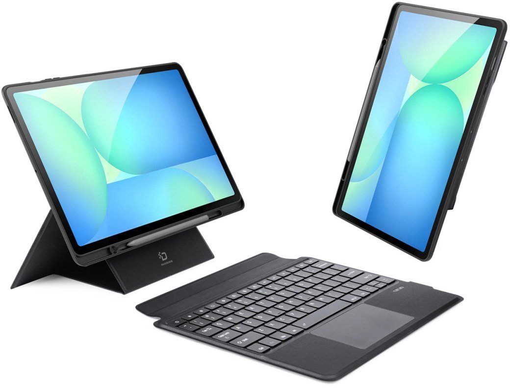 Etui z klawiaturą Dux Ducis (DK series) na Samsung Tab S10 FE+ (Plus) z podświetleniem - czarna