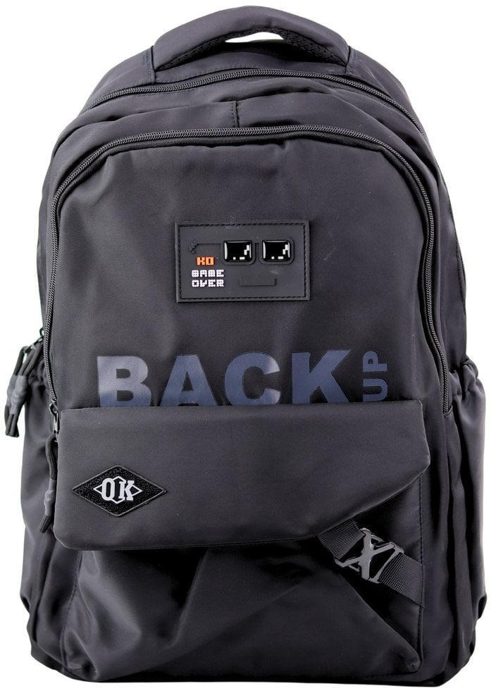 Plecak Miejski Szkolny 6 Kieszeni Czarny 23L