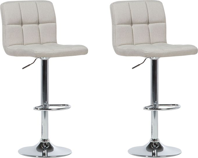 Beliani Zestaw 2 hokerów barowych regulowanych beżowy MARION