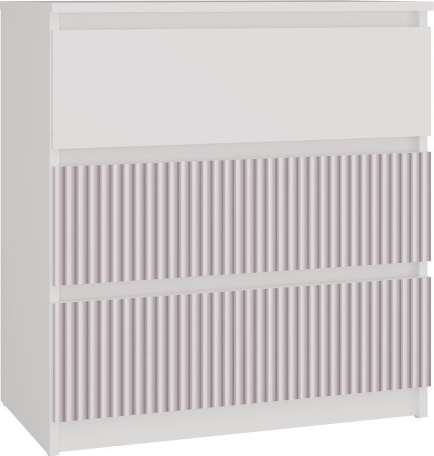 Topeshop Komoda z szufladami, Malwa, 70x40x75 cm, biały, różowy