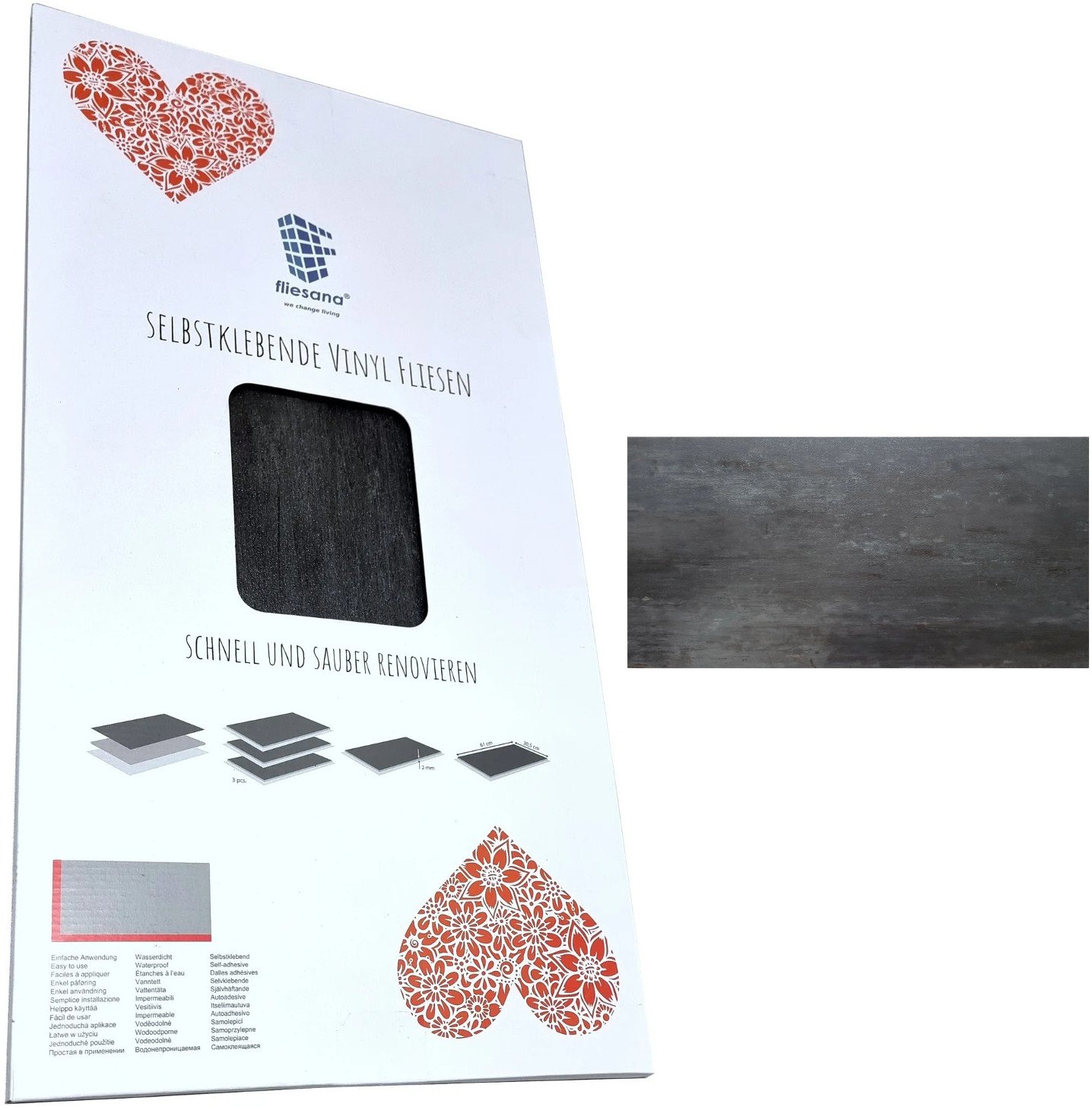 Zestaw 3 sztuk KOMET Fliesana - Wodoodporne płytki