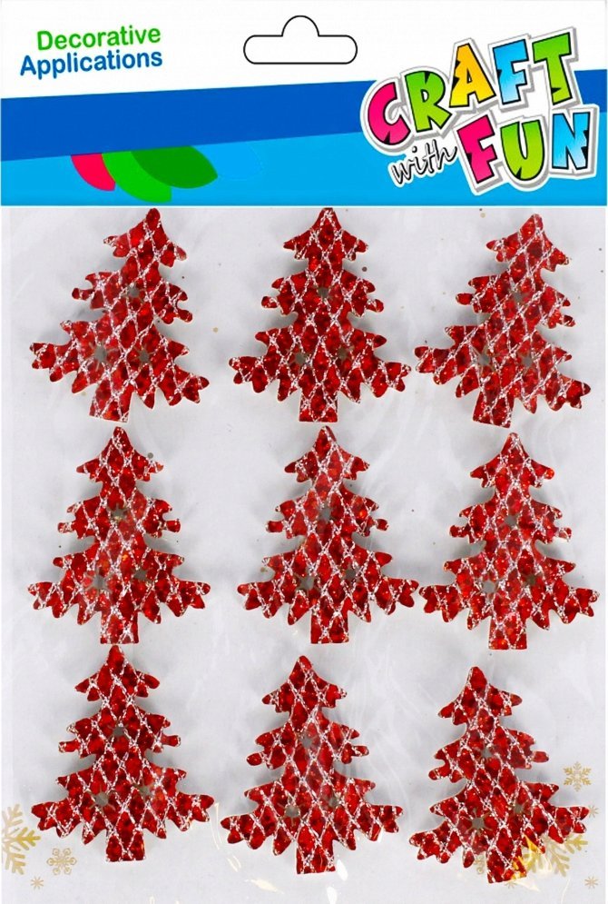 Craft with Fun OZDOBA DEK EVA CHOINKA SPRZYL BROKAT 9SZT 12/144