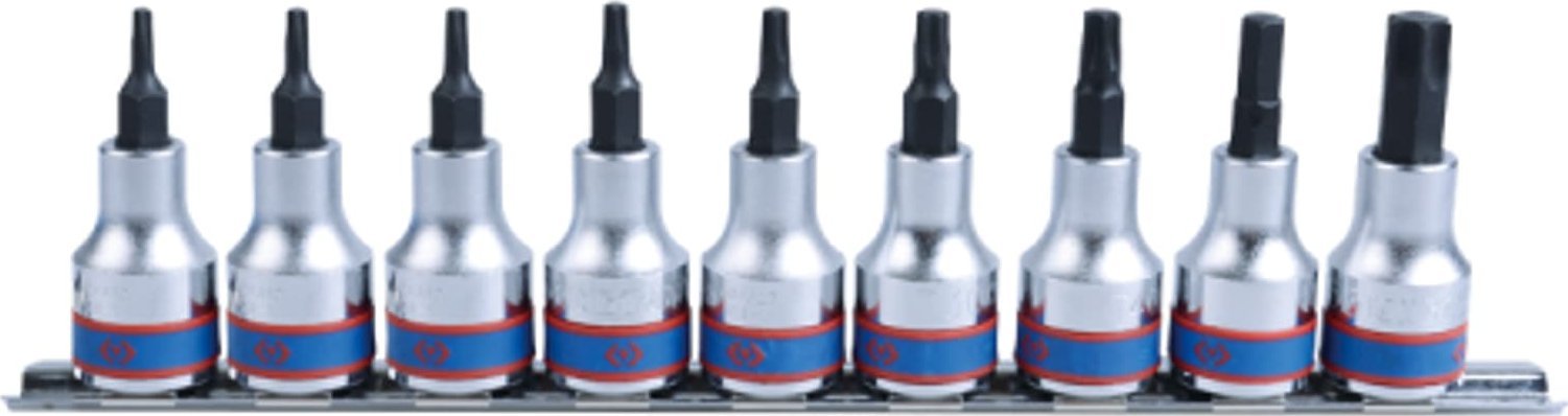 King Tony ZESTAW NASADEK TORX 3/8" 9cz. T10 - T50, SZYNA King Tony