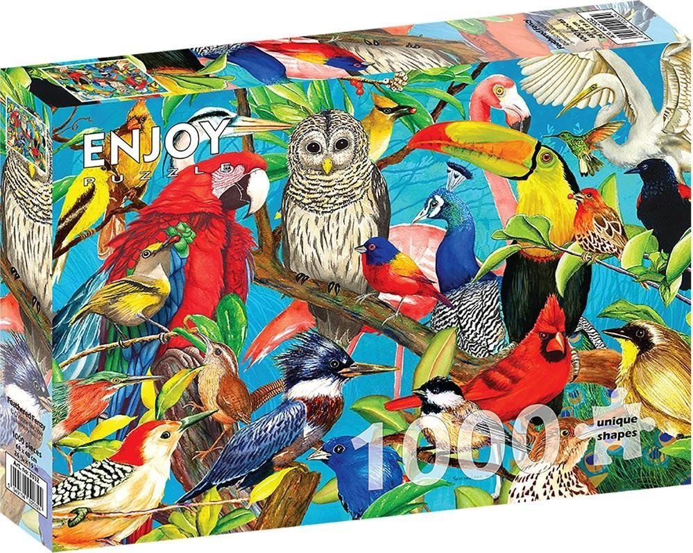 Puzzle 1000 Kolorowe ptaki