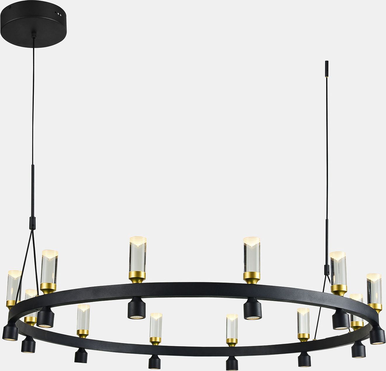 Lampa wisząca Italux Almelo długa ledowa nowoczesna czarny (PND-83812-24)