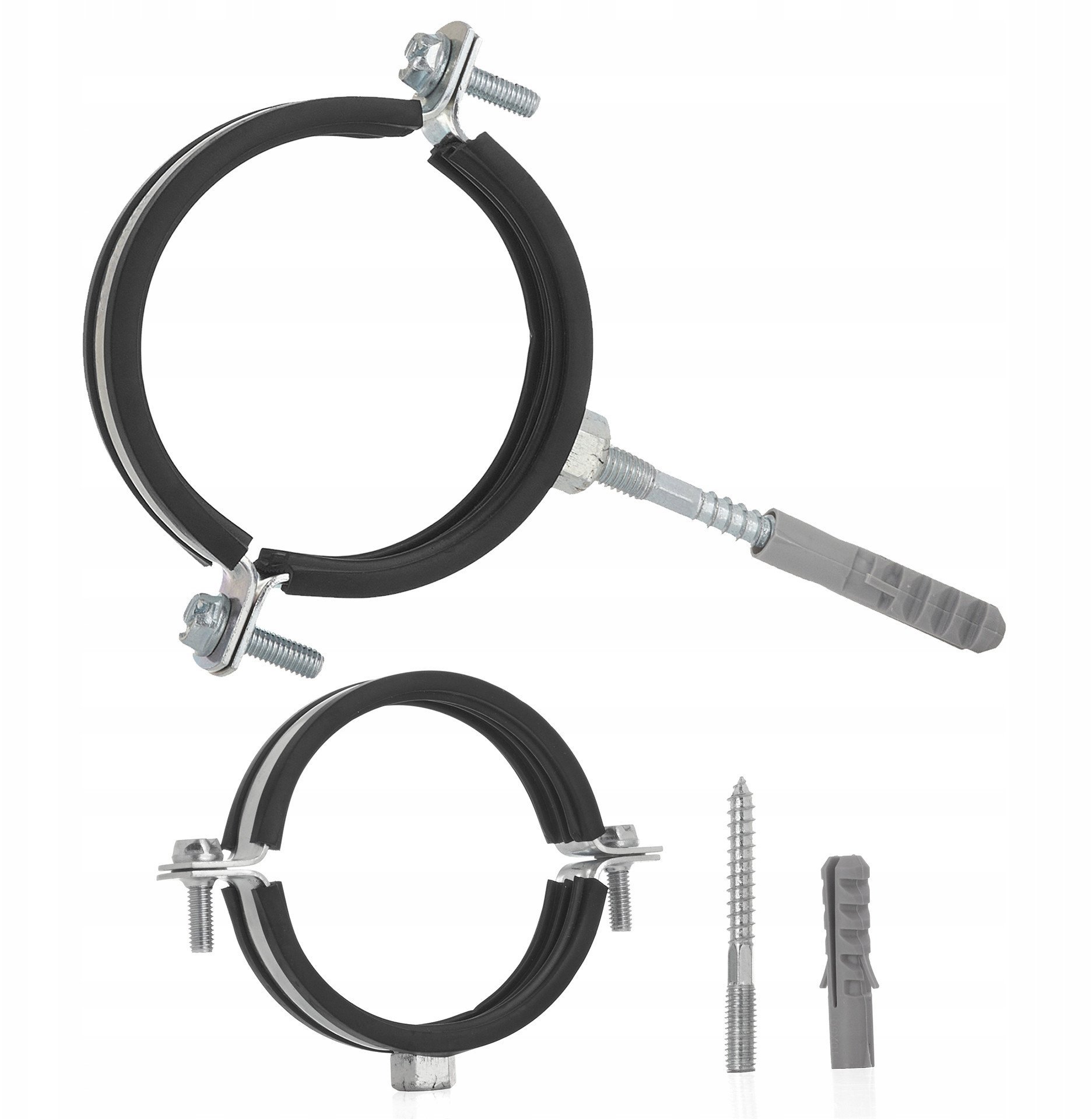 Obejma metalowa z gumą do rur 2" 60-64mm (200)