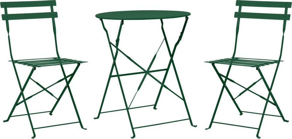 Beliani Zestaw mebli balkonowych metalowy ciemnozielony FIORI