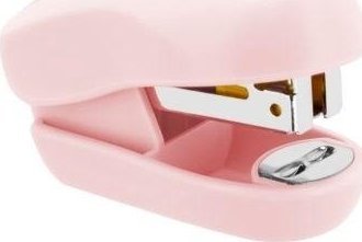 Zszywacz mini pastelowy róż EASY
