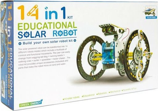 Edukacyjny Zestaw Solarny Robot 14w1 - Pies, Łódka
