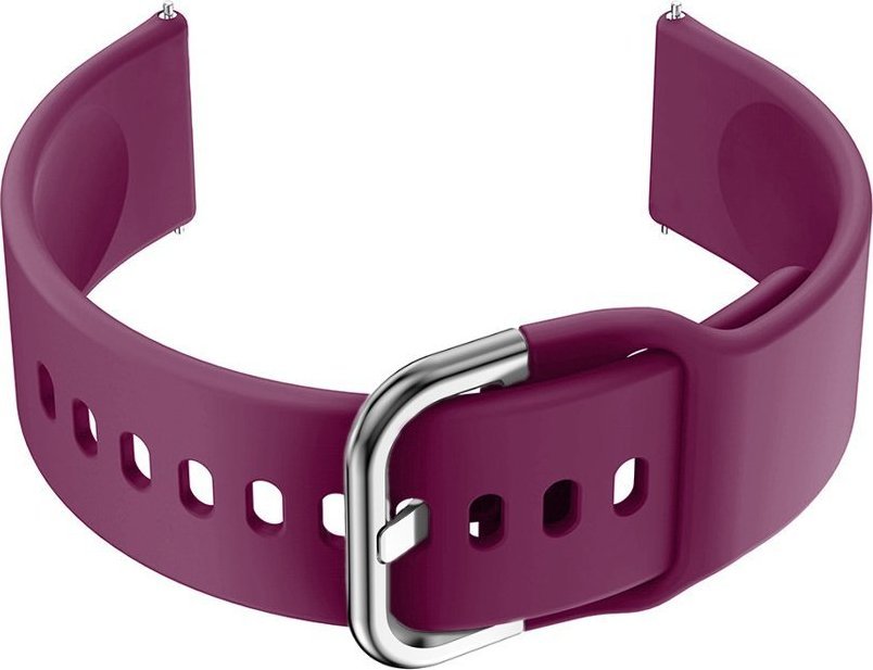 Pasek gumowy do smartwatch 18mm - fiolet/srebrny