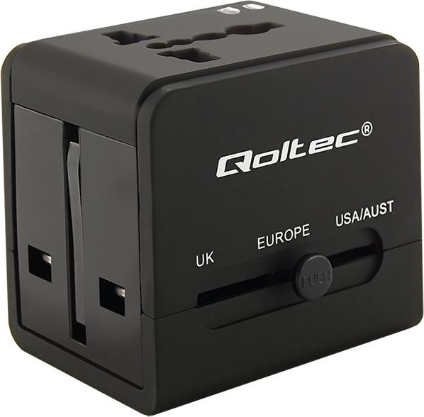 Qoltec Uniwersalny adapter podróżny 10.5W, 2xUSB (50133)