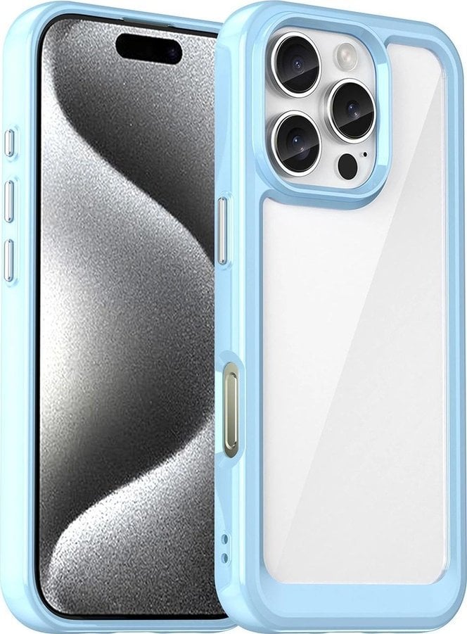 Hurtel Etui Outer Space Case z żelową ramką do iPhone 16 Pro - niebieskie