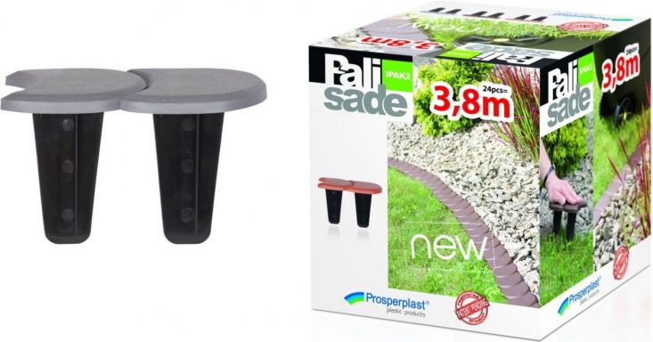 Prosperplast Palisada ogrodowa płaski kamień szara 12cm x 3,8m (IPAK2-405U)