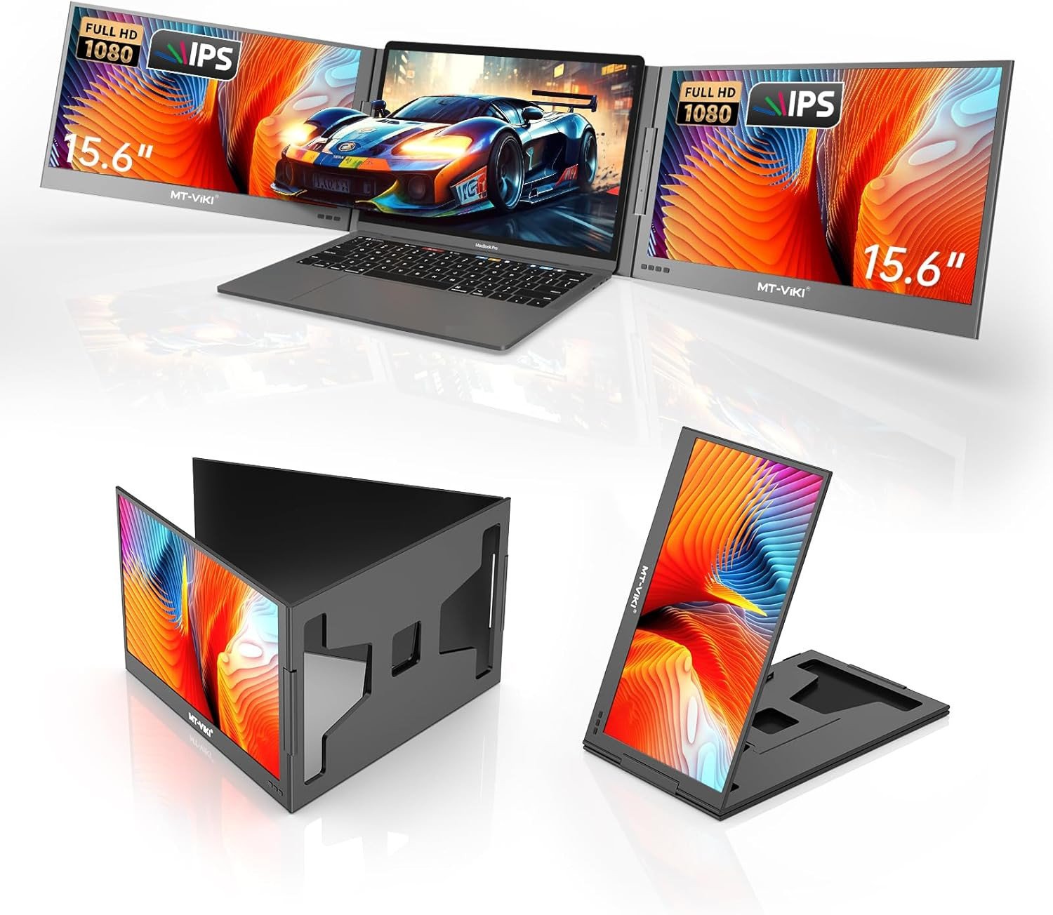 MT-VIKI Z80A Podwójny ekran laptopa monitor15,6"1080p IPS przenośny 360