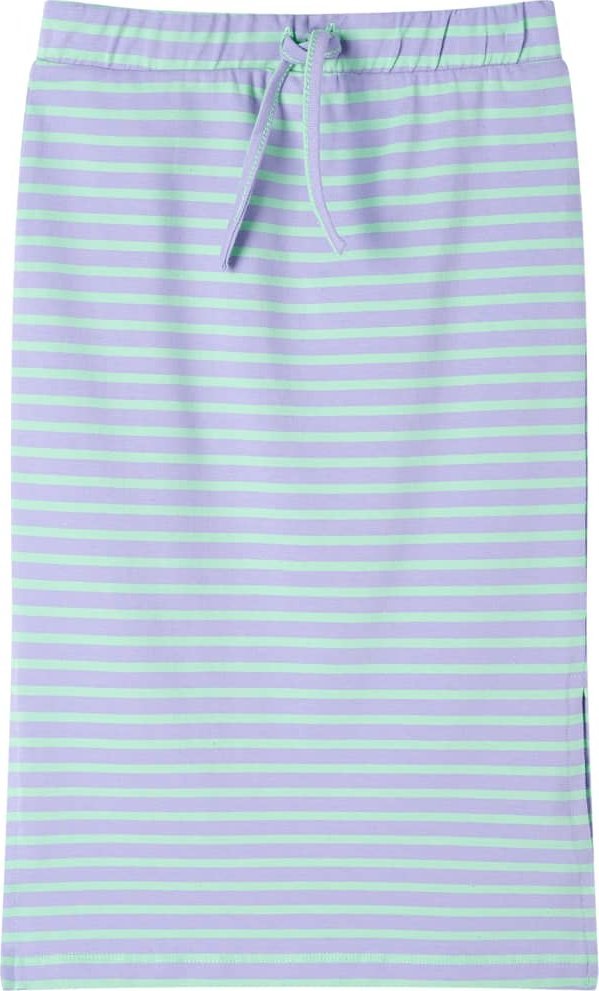 vidaXL Dziecięca spódniczka w paski, prosty krój, jasna mięta, 92