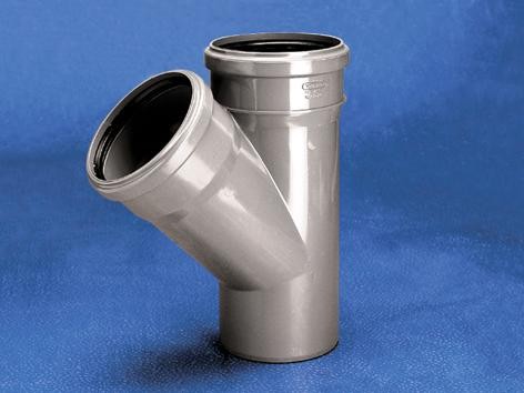 Wavin Trójnik sanitarny HT 75x75x50mm 45° popielaty 3060421814