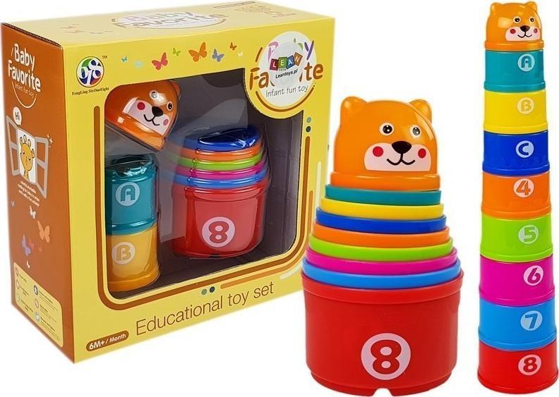 LeanToys Piramidka Kubeczki dla Niemowlaka z Cyferkami