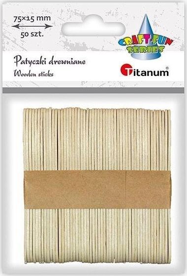 Titanum Drewniane patyczki łyżeczki 15x75mm 50szt