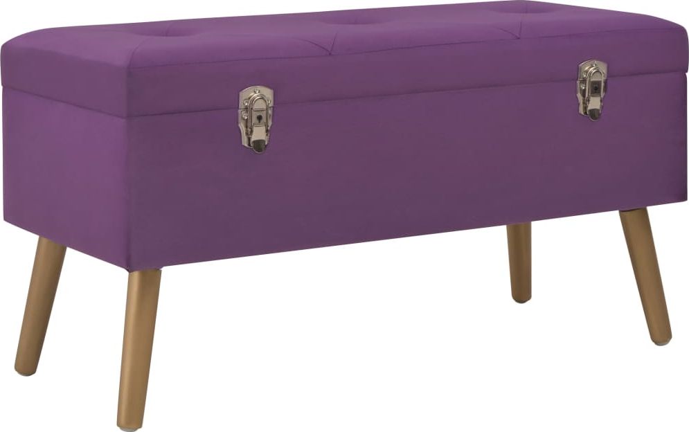 vidaXL Ławka ze schowkiem, 80 cm, fioletowa, aksamitna