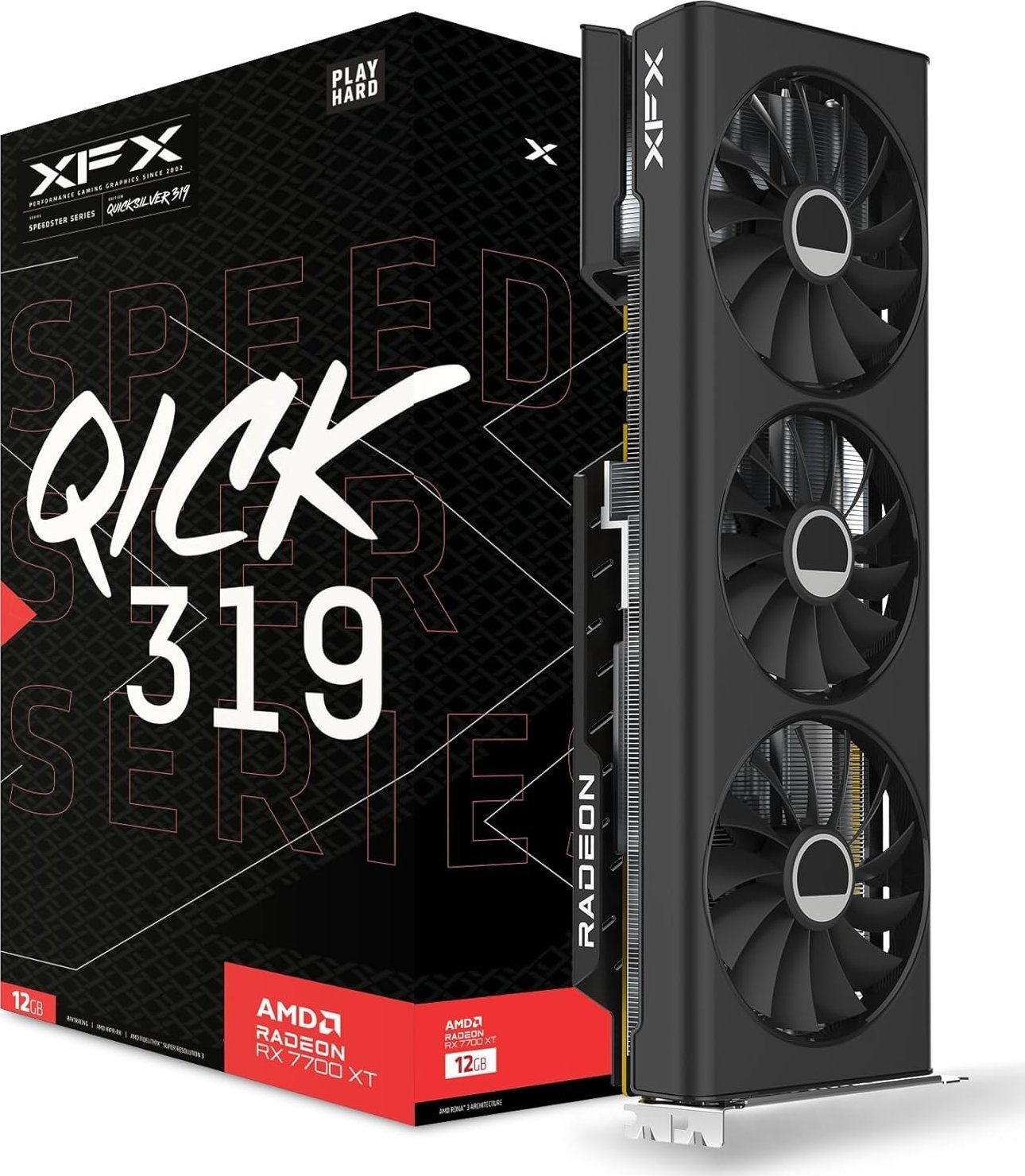 Karta graficzna XFX Speedster QICK 319 Radeon RX 7700 XT Black Edition 12GB GDDR6 (RX-77TQICKB9)