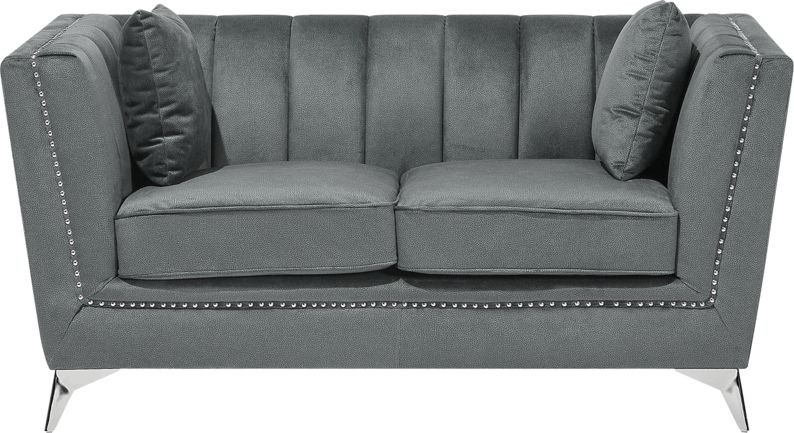 Beliani Sofa 2-osobowa welurowa szara GAULA