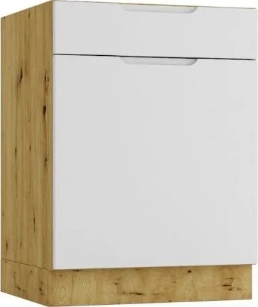 Stolkar Szafka kuchenna stojąca ISABEL D60S/1 P/L szary mat/dąb artisan STOLKAR