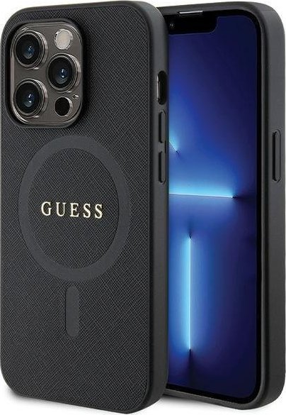 Guess Etui GUHMP14LPSAHMCK Apple iPhone 14 Pro hardcase Saffiano MagSafe czarny/black