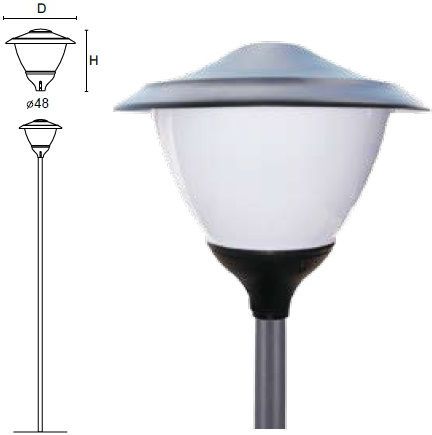 Es-System Oprawa parkowa E27 125W 230V IP55 IIkl. OCP-125-PC z daszkiem (3244000)