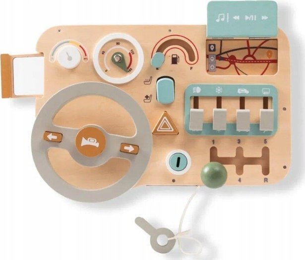 Tablica Montessori Drewniana Kierownica Dla Dzieci Zabawka Edukacyjna