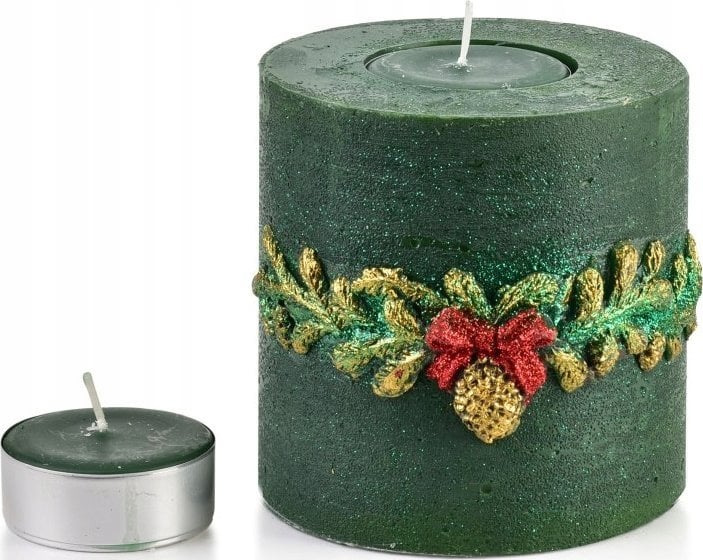 Affek Design Świeca Lampion Walec Wianek Zielony 120
