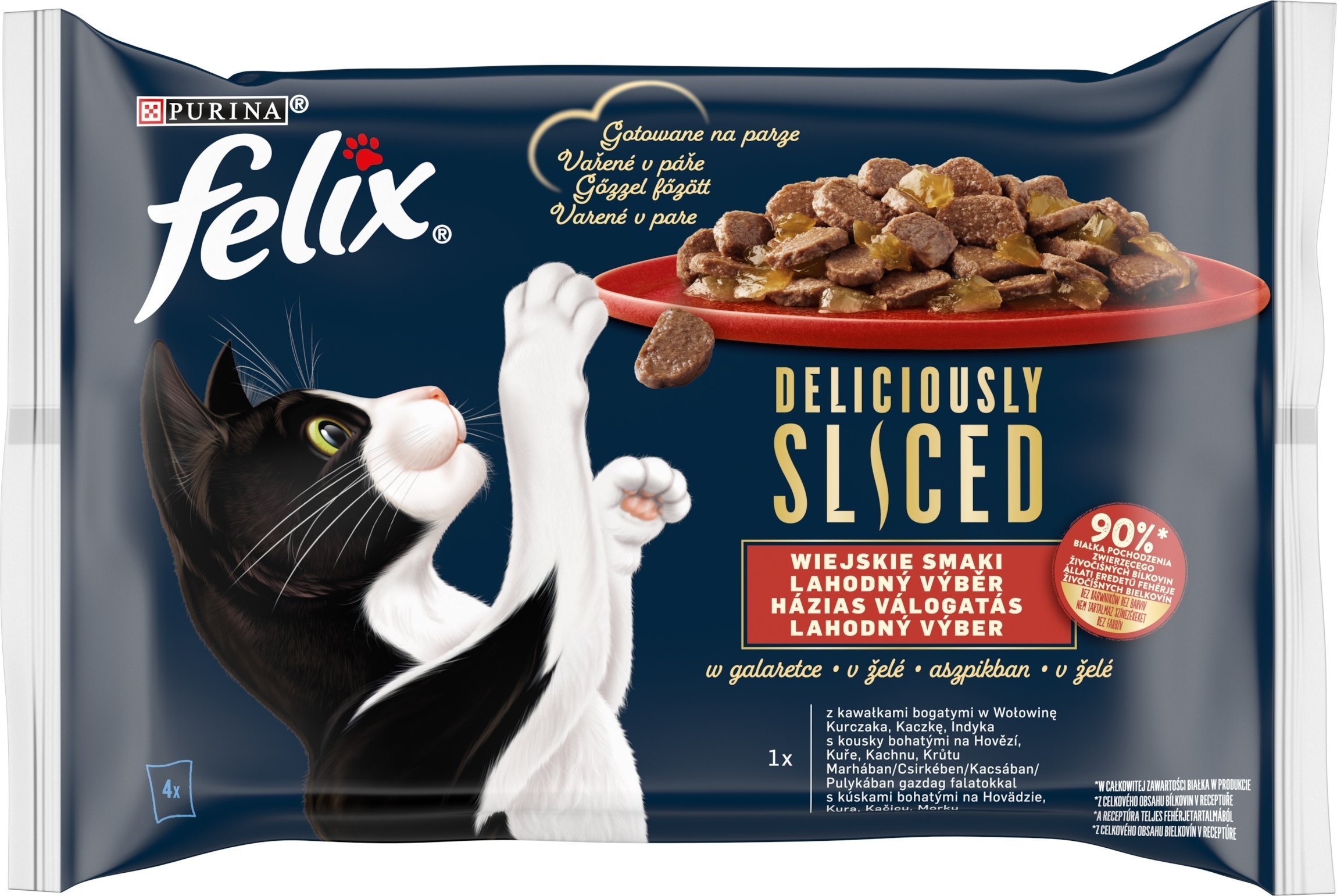 PURINA NESTLE FELIX Deliciously Sliced Wiejskie Smaki - mokra karma dla kota - 4x 80 g