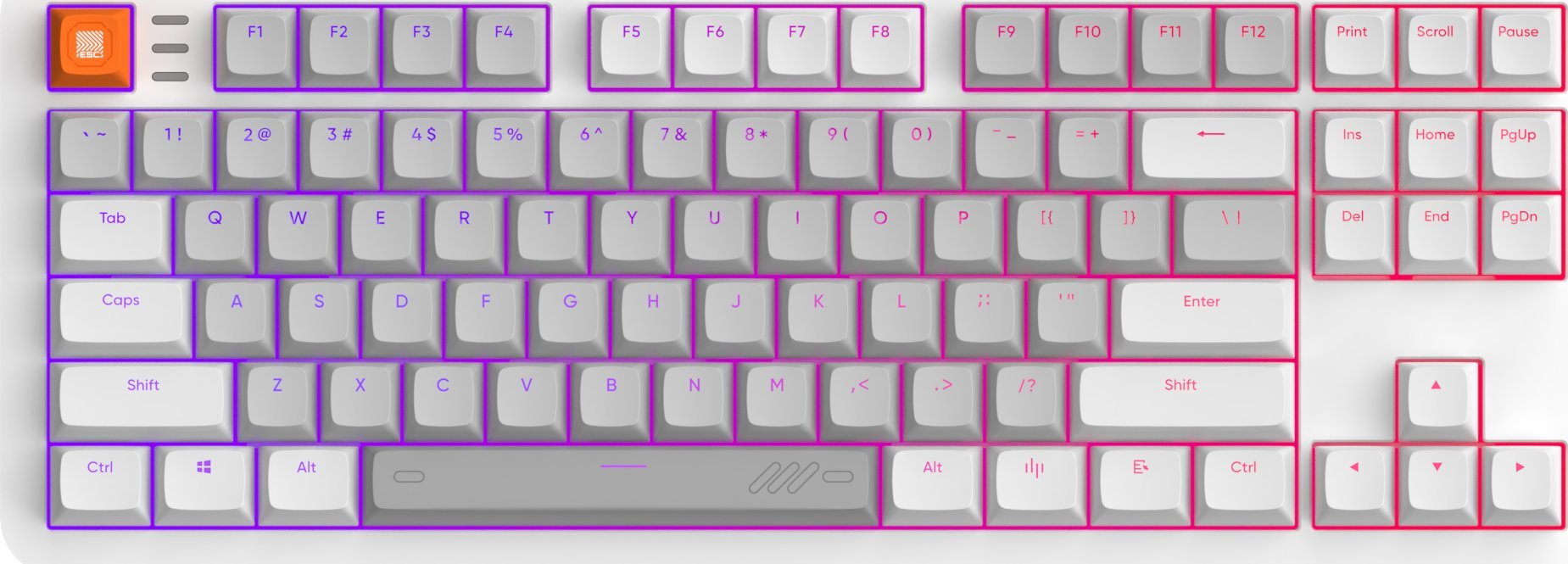 Klawiatura Dark Project ALU87 Delta G3Ms Moonstone (DPKB_DELTA_87_ANSI)