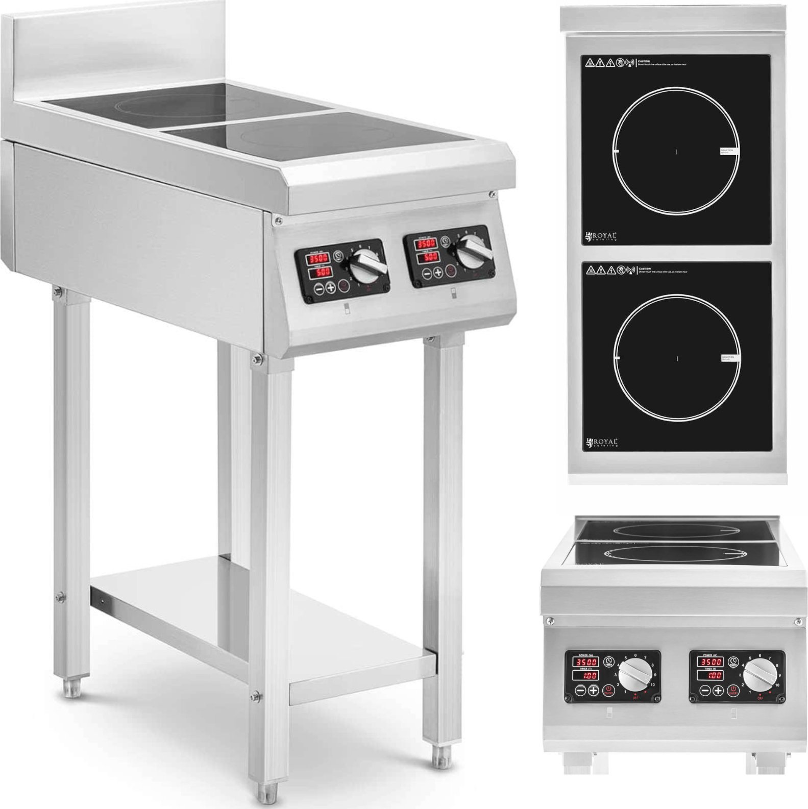 Royal Catering Kuchnia indukcyjna 2 palnikowa wolnostojąca 400 V 2 x 3500 W Kuchnia indukcyjna 2 palnikowa wolnostojąca 400 V 2 x 3500 W