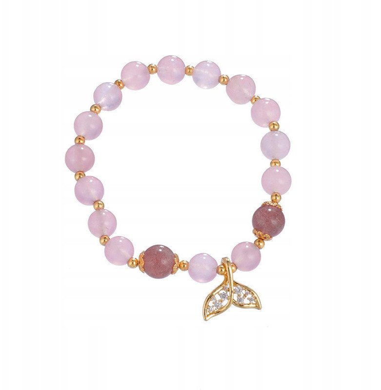 BRANSOLETKA CHARMS Kryształy SYRENA RÓŻOWA 103