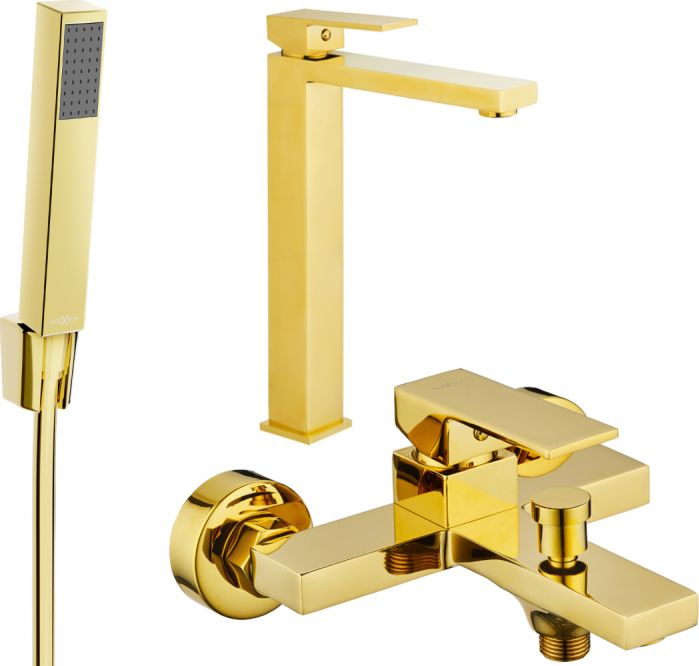 Mexen Mexen Uno R77 zestaw wannowy, złoty - 71413R77-50