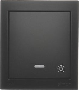 Kontakt-Simon Simon Aquaclick Przycisk światło z podświetleniem, 10 AX, 250 V czarny ACS1L/49