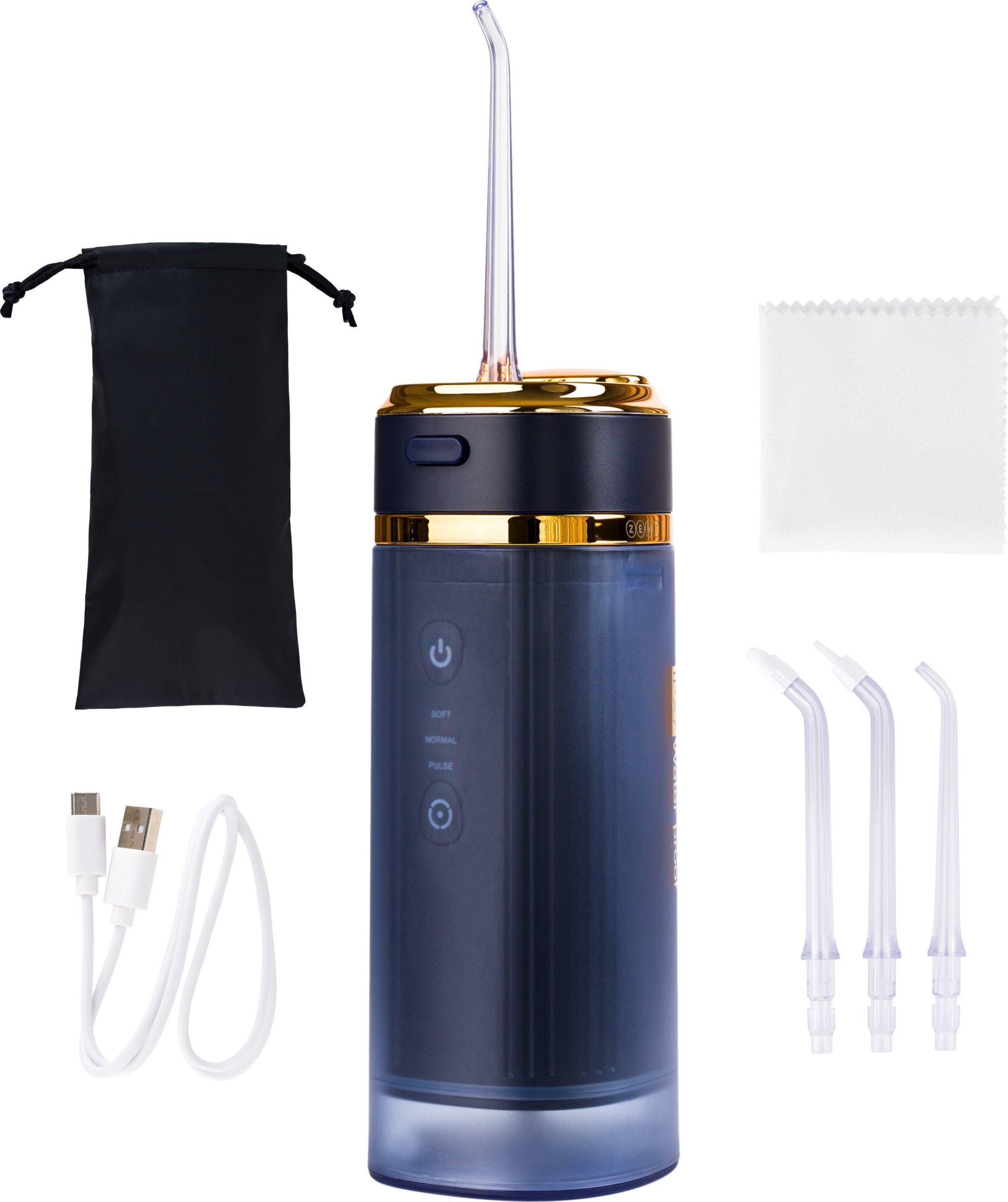 Irygator do zębów jamy ustnej ZENT Stream+ bezprzewodowy PRO 360 Blue