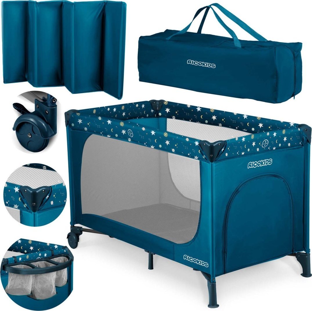 Łóżeczko turystyczne 125 x 65 x 78 cm RK-240 granatowe EDUKAMP