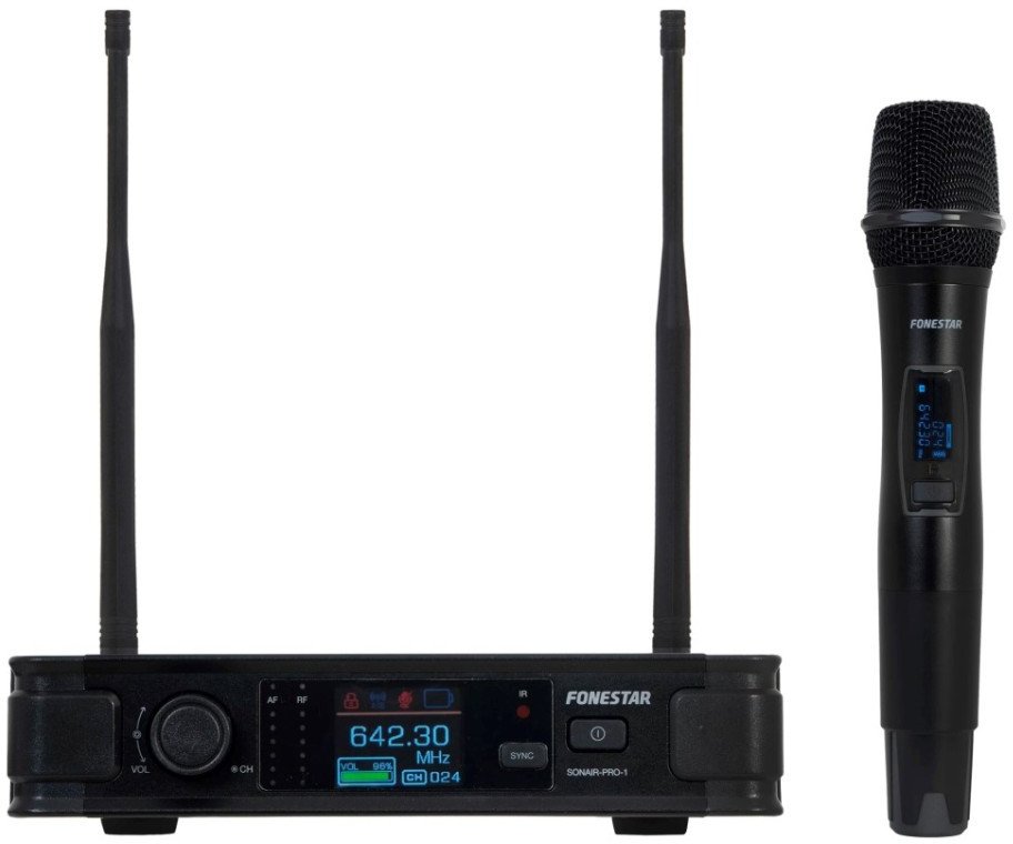 Fonestar SONAIR-PRO-1M - Ręczny bezprzewodowy mikrofon UHF o doskonałej jakości dźwięku