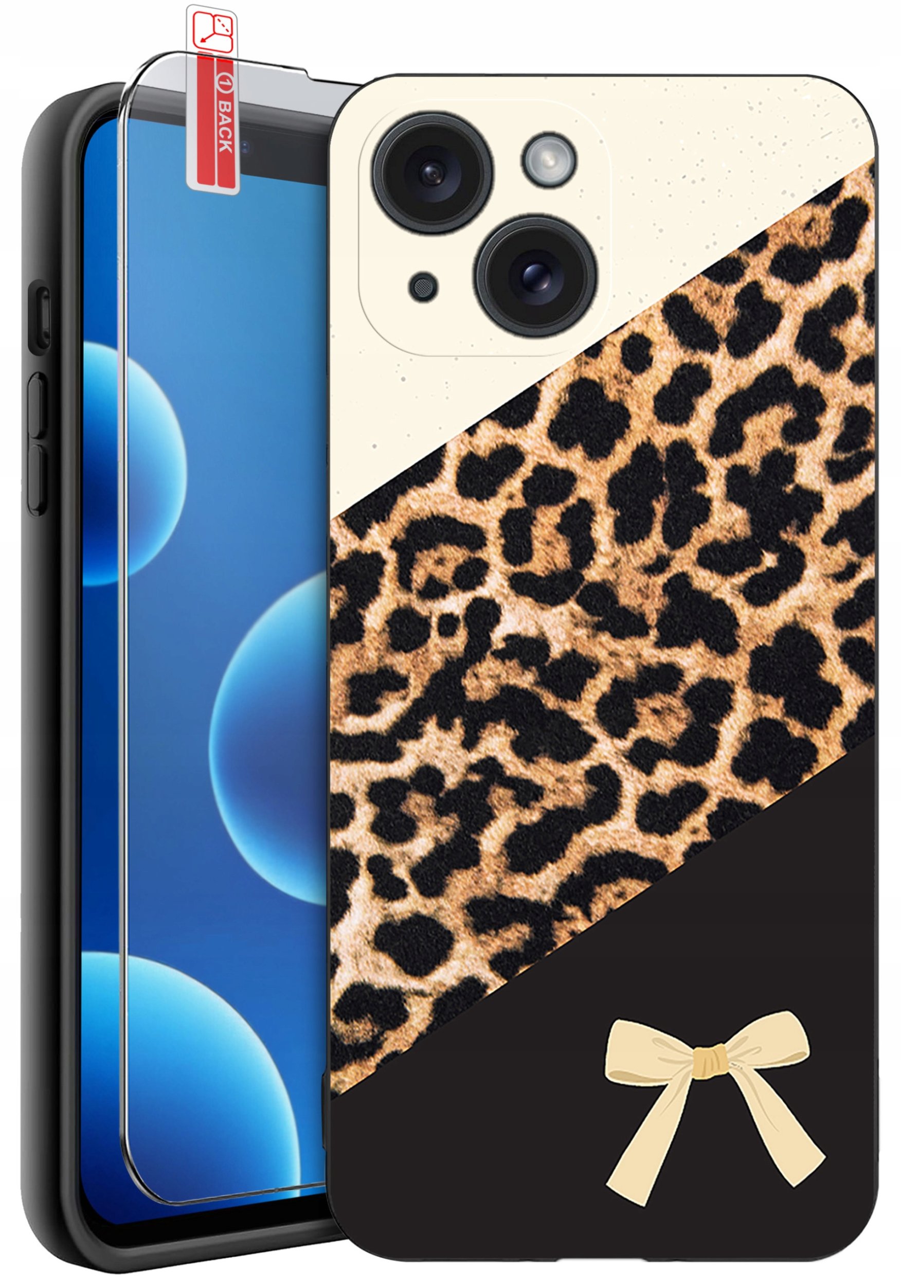 ETUI do iPhone 13 | 14 | WZORY | SILIKONOWE MATT CASE + SZKŁO 9H