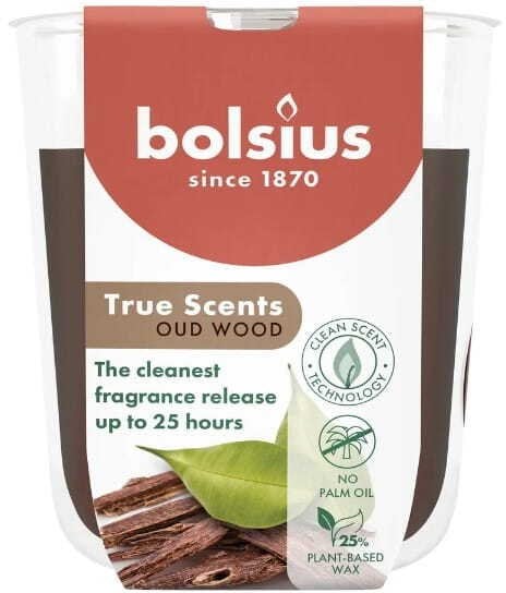 Bolsius Świeca aromatyczna szklana True Scents O80x73mm oud wood 8717847188458 8717847188458