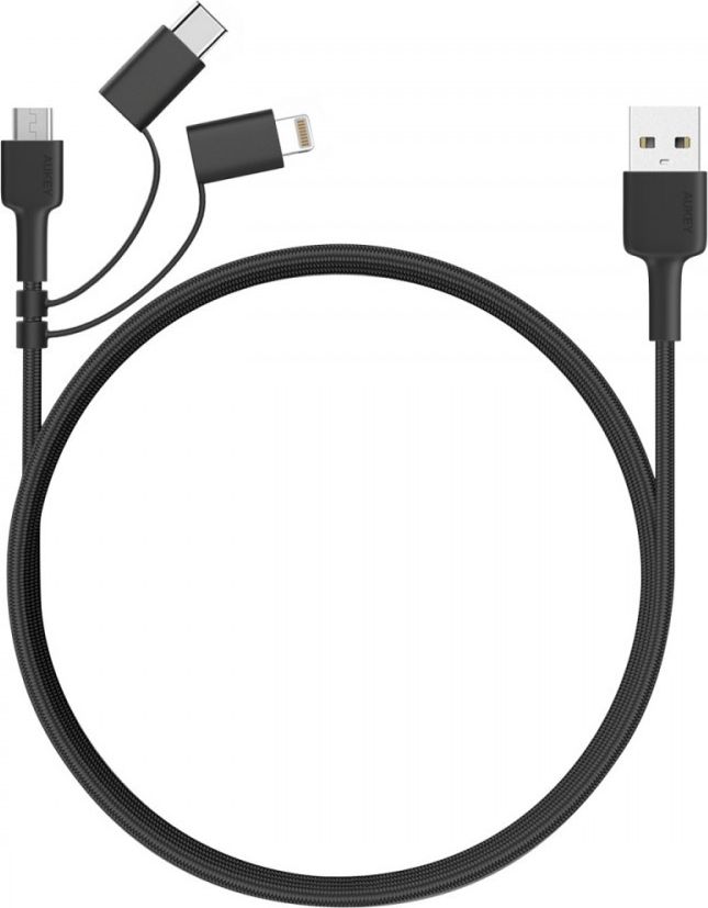 Kabel USB Aukey USB-A - 1.2 m Czarny (CB-BAL5)