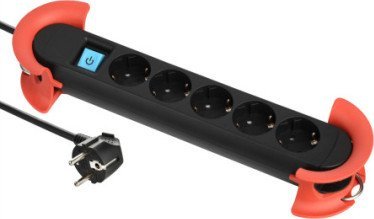 Bachmann BACHMANN HOOK Indoor 5x styk uziemiony, plastikowy, z wyłącznikiem, 5 m