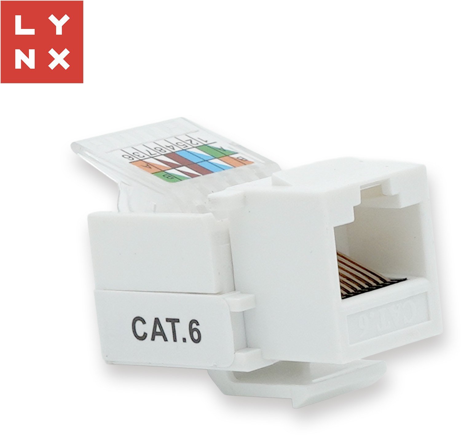 LYNX keystone UTP Cat6, samozařezávací, 90stp., bílý