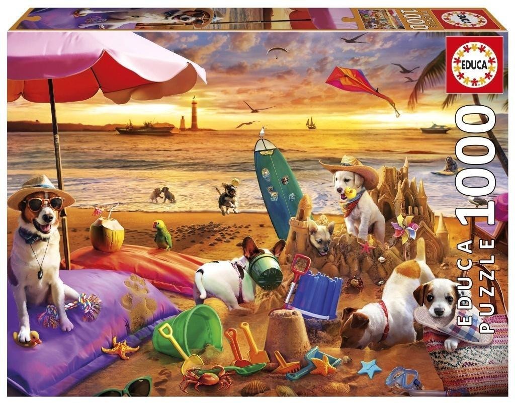 Puzzle 1000 Psy na plaży